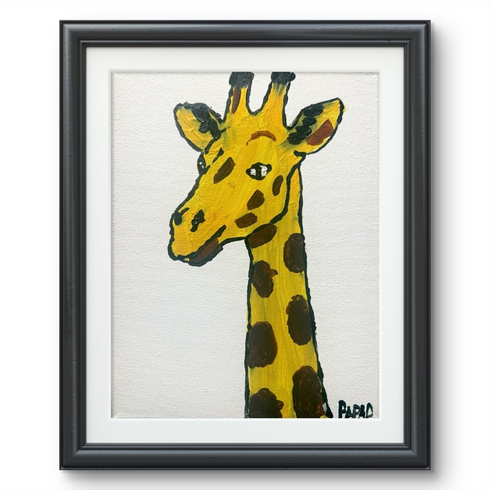 Papa Diouf Painting Giraffe Safari Animal Abstract Canvas 8x10 New